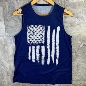 Navy & white American flag tank top Woman's Medium‎ #tanktop